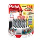 Pentel EnerGel XM BL77 Roller a Scatto 0,7 mm Espositore 60 Blu + 60 Neri Inchiostro Gel 0022237