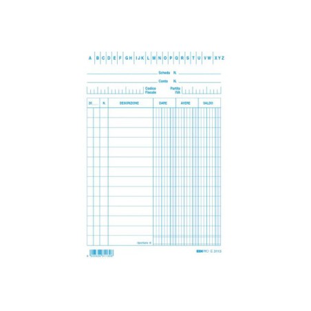 1 - EDIPRO  SCHEDE DARE AVERE SALDO 15X10,5 BLU PZ 100 E3113