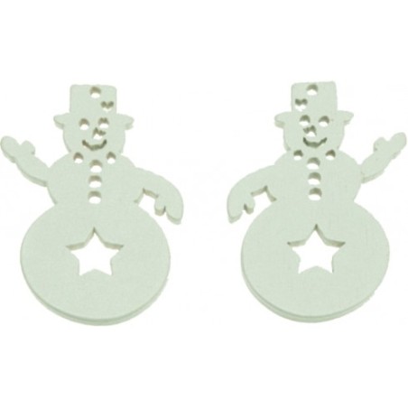 1 - ACCESSORI CREATIVITY PUPAZZO NEVE IN LEGNO 15pz WD56
