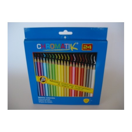 1 - RED IN BLU 24 pz Pastelli Chromatik triangolari colori assortiti