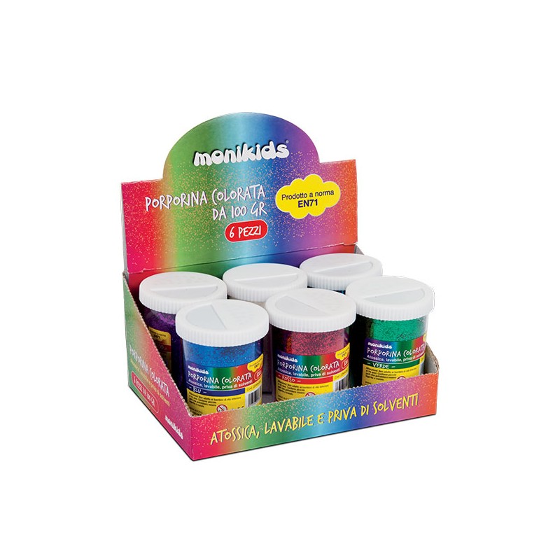 MONIKIDS Conf.6 pz Barattoli Porporina gr.100 22/061 - Argento