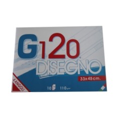 1 - RED IN BLU 10 Fogli Blocco da Disegno Ruvido G 120 33x48 110 gr