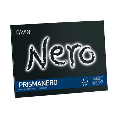 1 - FAVINI Album 10 Fogli Monoruvido PRISMANERO cm 24X33 Disegno  A12A244