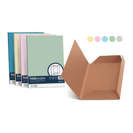 1 - FAVINI  25 pz Cartelle per atti verde chiaro 3 lembi 200 grA50P434