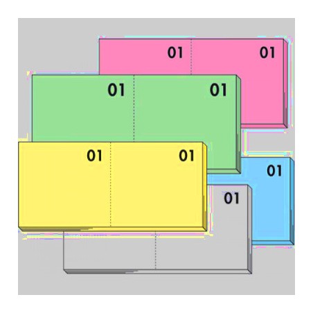 1 - EDIPRO  Confezione da 50 pezzi blocchi numerati 1-100, 5 colori forti E5406