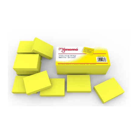 1 - 12 Pezzi Blocco Adesivo My Memo 38x51 Giallo 30/017MY