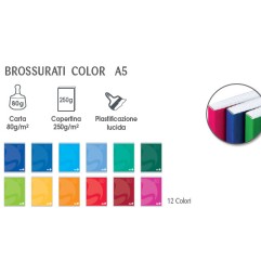 1 - BE MORE  LUMBEK Conf.5 pz Quaderni Brossurati BM COLOR A5 Rig.Q 96 fogli
