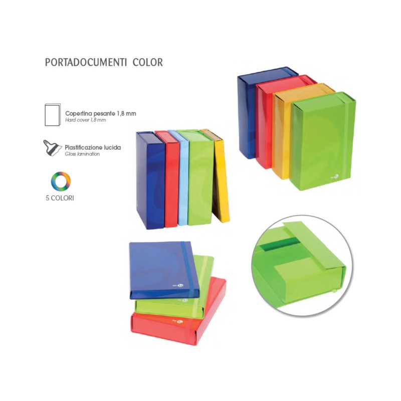 BE MORE  Cartella portaprogetti dorso 3 cm elastico piatto colori assortiti 111059