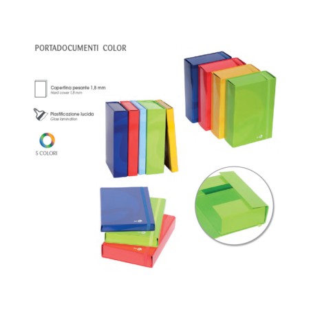 1 - BE MORE  Cartella portaprogetti dorso 3 cm elastico piatto colori assortiti 111059