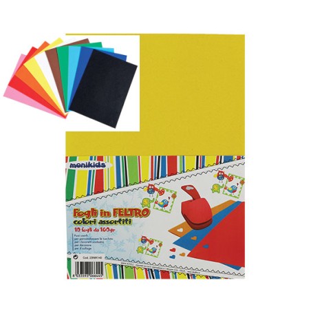 1 - PANNO FELTRO A4 10 COLORI ASS. 23/140