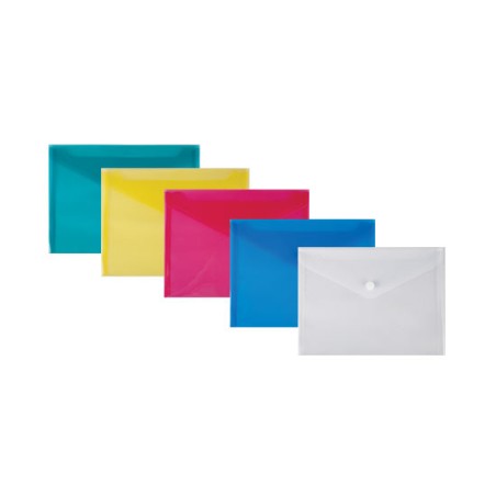 1 - Busta portadocumenti con bottone A3 6 colori trasp. 5 pz. 01/033-1