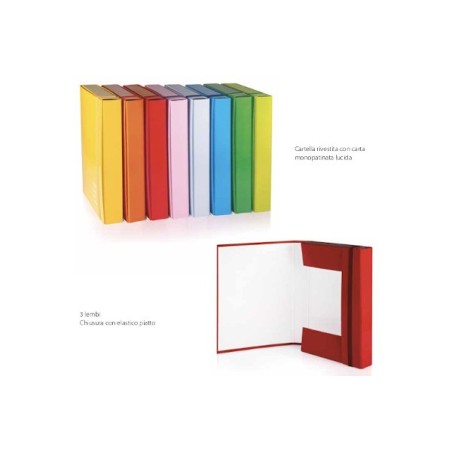 1 - BREFIOCART Cartella portaprogetti dorso 10 elastico piatto colore arancione lucido 0221301