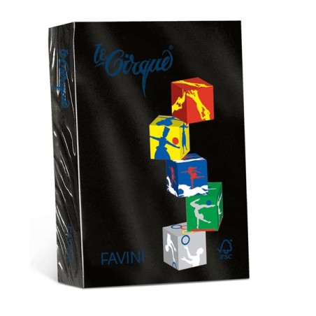1 - FAVINI LE CIRQUE 500 fogli Carta per fotocopie nero A4 80gr A71A504