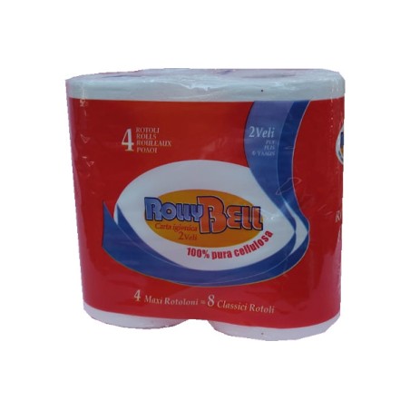 1 - 4 Maxi rotoli Carta igienica 2 veli Rollybell