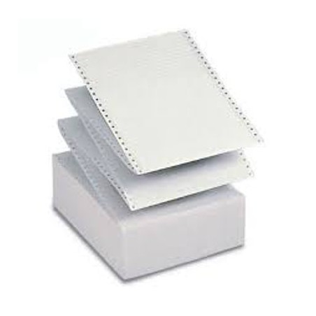 1 - SABACART Carta a modulo continuo CB 4 Copie 24cm x 11 Bianco (Conf.500 fogli)"