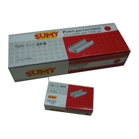 1 - 10x1000 pezzi Punti in acciaio per cucitrice 24/8 Sumy