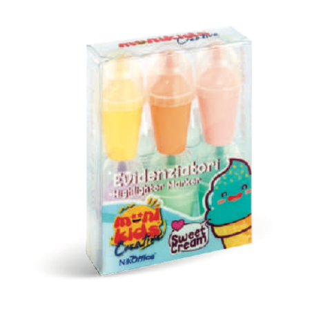 1 - KAWAII EVIDENZIATORI SWEET CREAM -6pz COL. ASS. 36/048