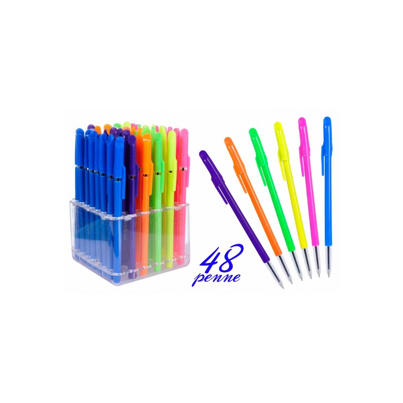 BIRO Color Inchiostro Expo 48 penne sfera punta media blu assortite corpo PVC 608300