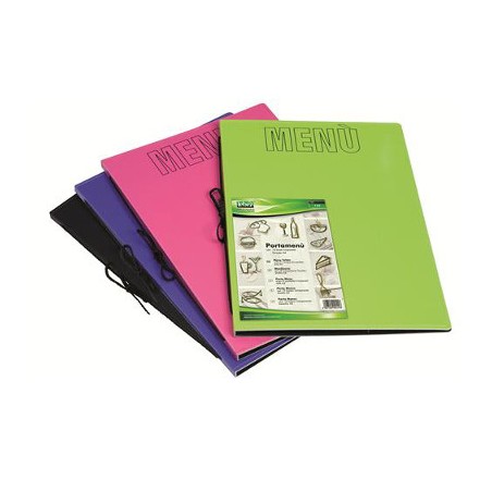 1 - Portamenu A4 con 10 bustine Lebez colore fucsia 144-RS