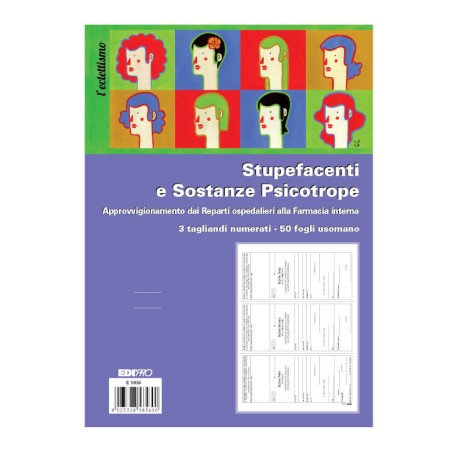 Edipro  E5856 Blocco stupefacenti A4 3 sezioni numerate 50 fogli