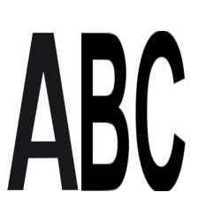 1 - LETTERFIX Lettera C adesiva in vinile Nero opaco h.8 cm (Conf. 20pz)