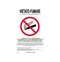 1 - LETTERFIX ECOFIX Targa Adesiva VIETATO FUMARE Legge Dimensioni 20x30 T07086
