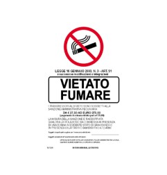 1 - LETTERFIX ECOFIX Targa Adesiva VIETATO FUMARE DPR Dimensioni 20x30 T07098