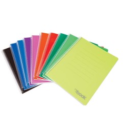 1 - NICKOFFICE - Quaderno Maxi Spiralato MYBOOK FLUO Rig.1R 80 fogli 4 Fori 30/089