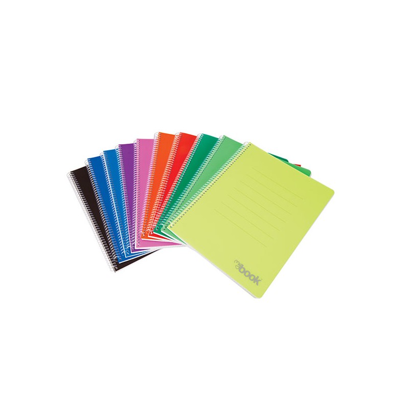 NICKOFFICE - MYBOOK FLUO Quaderno Maxi Spiralato 1R 4 Fori 144 fogli - Colori Assortiti Fluo 30/092