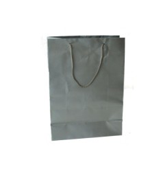 1 - SHOPPER Buste in Carta Tinta Unita Colore Argento 27x12x37 Pezzi 12