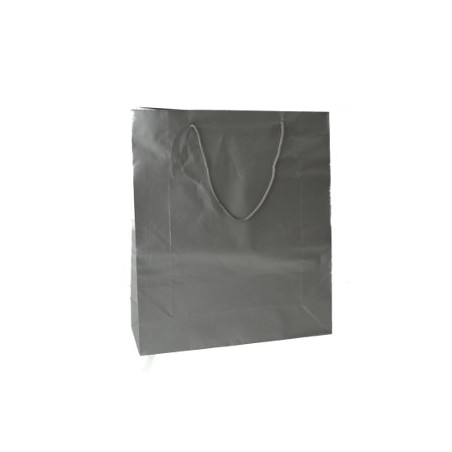 1 - SHOPPER Buste in Carta Tinta Unita Colore Argento 36x12x41 Pezzi 12