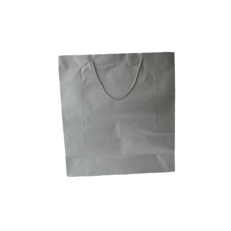 1 - SHOPPER Buste in Carta Tinta Unita Colore Argento 45x16x49 Pezzi 12
