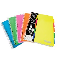 1 - NICKOFFICE - MY BOOK Quaderno Maxi Spiralato 5M 4 Fori 100 fogli 5 separatori 30/106 80 gr
