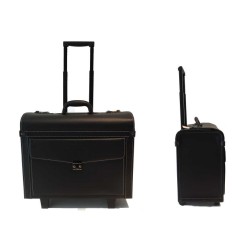 1 - VALIGIA Trolley Con Manico Regolabile e Ruote Colore Nero E0835