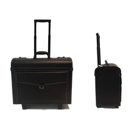 1 - VALIGIA Trolley Con Manico Regolabile e Ruote Colore Nero E0835