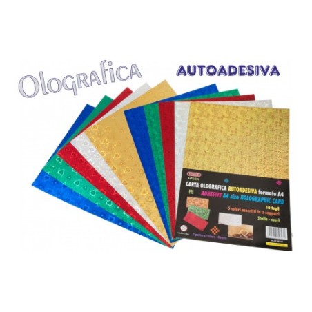 1 - CARTA OLOGRAFICA AUTOADESIVA 10 FG. ASSORTITI HP10A