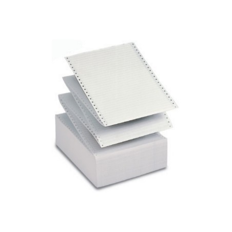 1 - SABACART Carta a modulo continuo CB 2 Copie 24cm x 11 Bianco (Conf.1000 fogli)"