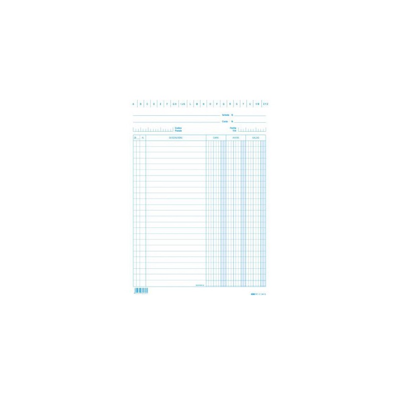 EDIPRO  Blocco 100 schede blue dare - avere - saldo 24x17 E3413