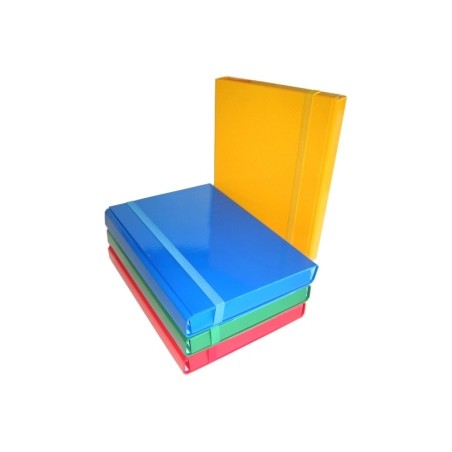 1 - O.P. Cartella portaprogetti dorso 3 cm elastico piatto colore blu lucido OP