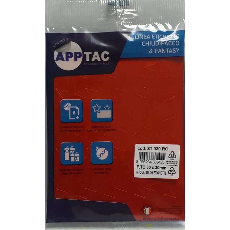 ETICHETTE APPTAC STELLA ROSSO ST030RO - MIS.30X30