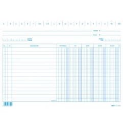 1 - EDIPRO  100 schede dare/avere/saldo/IVA color blu 17x24 E3379