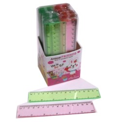 1 - Righello colorato trasparente rosa/verde 15 cm - 100 pz.