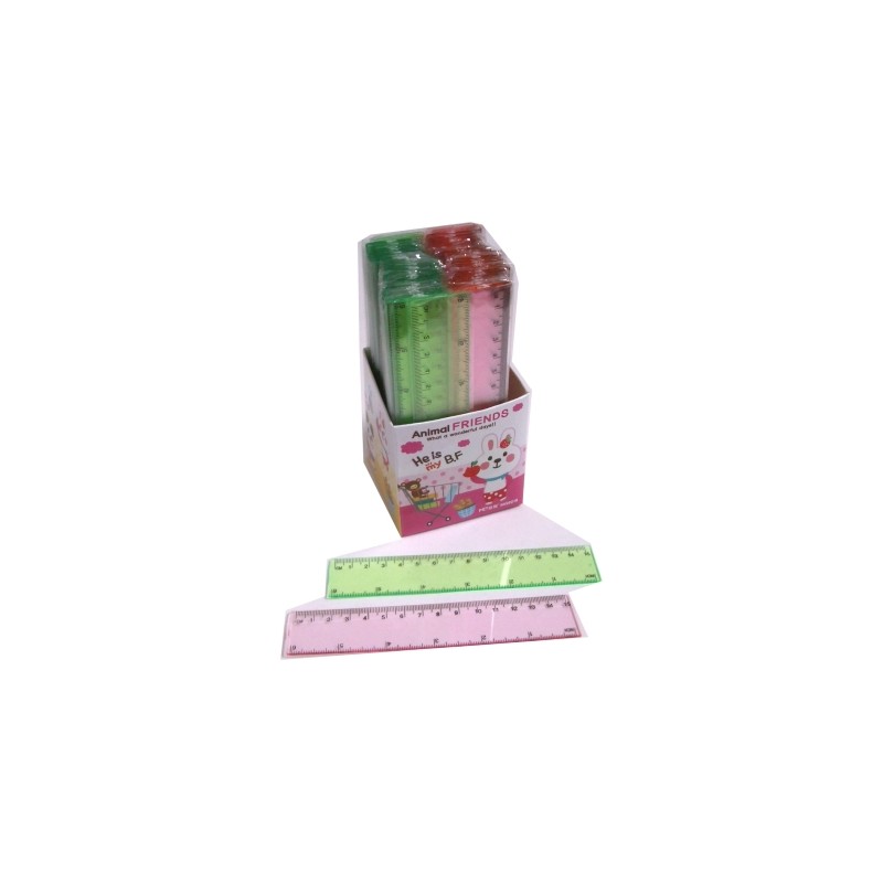 Righello colorato trasparente rosa/verde 15 cm - 100 pz.