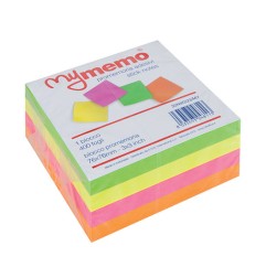 1 - Cubo adesivo post-it My Memo neon 76x76 400fg 30/023MY