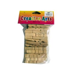 1 - Sacchetto 50 Mezze Mollette in Legno 72 mm