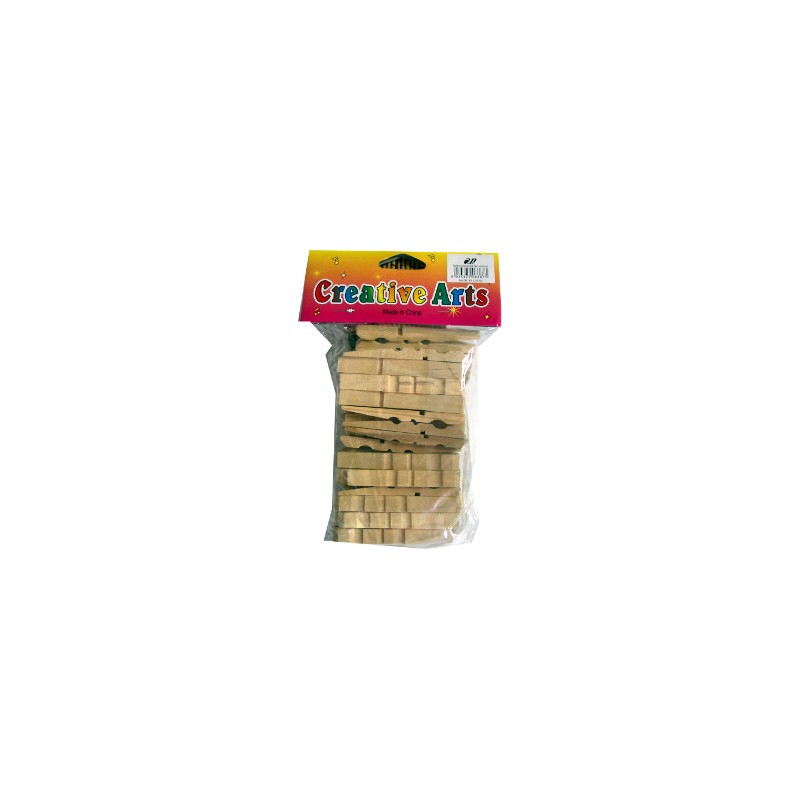 Sacchetto 50 Mezze Mollette in Legno 72 mm