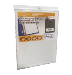 1 - FAVORIT  Buste a foratura universale con soffietto antiriflesso 10 pz. 21x29,7 148443