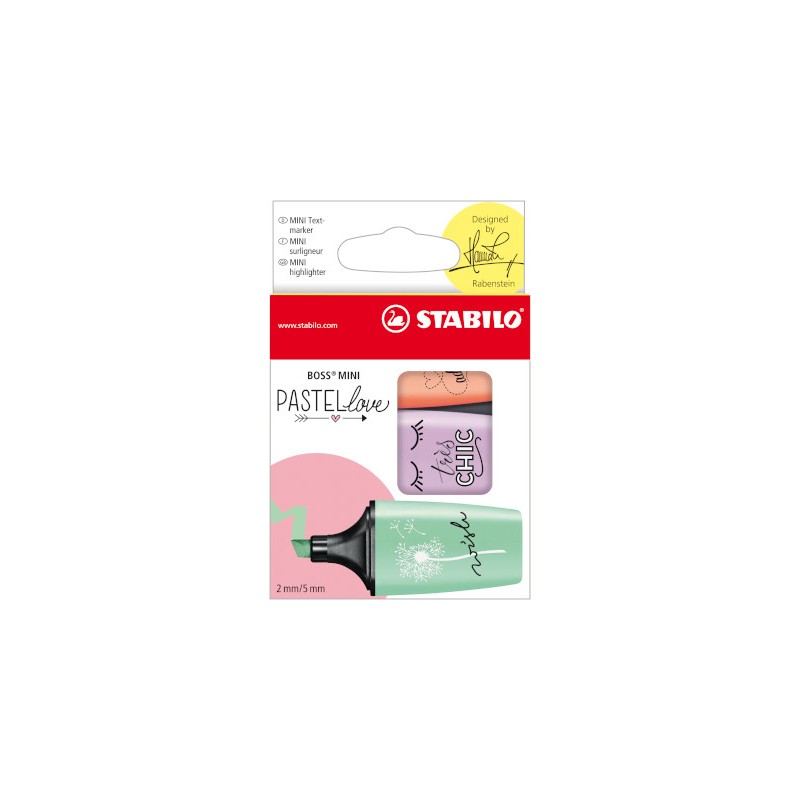 Stabilo Boss Mini Pastellove 3 evidenziatori colori pastello 07/03-47