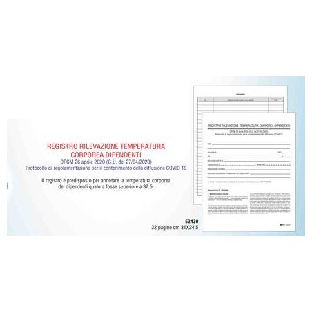 EDIPRO  Registro rilevazione temperatura corporea  32PAG. E2430