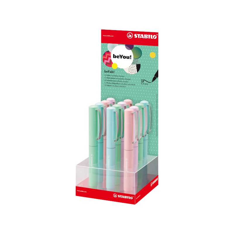 STABILO Penna Stilografica beFab! Stilo PASTEL 12 Pezzi 5050/12-26-1